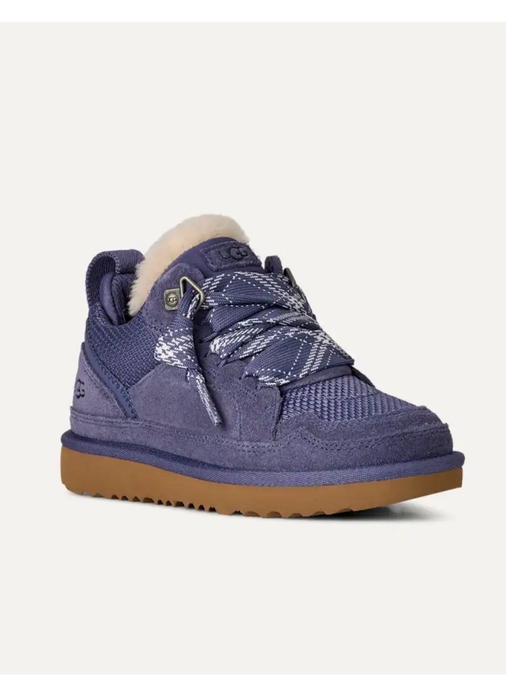 UGG Kids Purple Suede and Mesh Lace-Up Boot